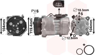 Van Wezel 1800K321 - Compressor, air conditioning www.autospares.lv