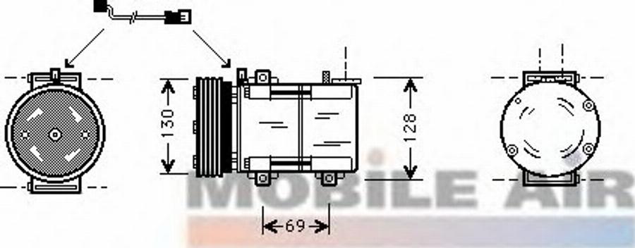 Van Wezel 1800K290 - Elektromagnētiskais sajūgs, Gaisa kond. kompresors www.autospares.lv