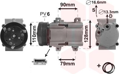 Van Wezel 1800K284 - Kompresors, Gaisa kond. sistēma www.autospares.lv