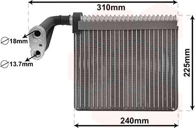 Van Wezel 1800V426 - Iztvaikotājs, Gaisa kondicionēšanas sistēma www.autospares.lv