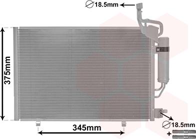 Van Wezel 18015705 - Kondensators, Gaisa kond. sistēma www.autospares.lv