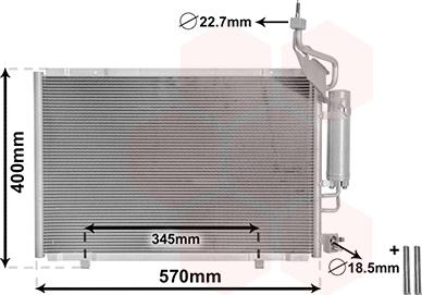 Van Wezel 18015706 - Kondensators, Gaisa kond. sistēma www.autospares.lv