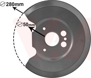 Van Wezel 1825373 - Dubļu sargs, Bremžu disks www.autospares.lv