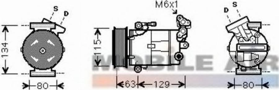 Van Wezel 1300K334 - Kompresors, Gaisa kond. sistēma www.autospares.lv