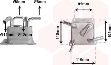 Van Wezel 13013705 - Eļļas radiators, Automātiskā pārnesumkārba www.autospares.lv