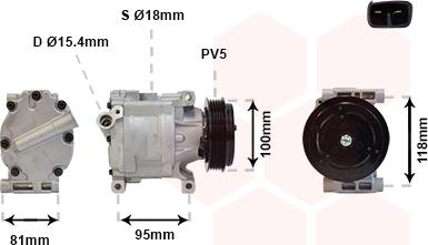 Van Wezel 1700K090 - Kompresors, Gaisa kond. sistēma www.autospares.lv