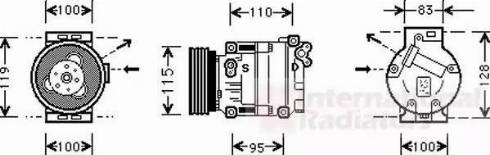 Van Wezel 1700K033 - Kompresors, Gaisa kond. sistēma www.autospares.lv