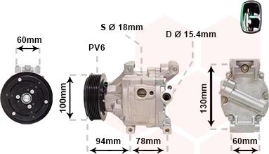 Van Wezel 1701K103 - Kompresors, Gaisa kond. sistēma www.autospares.lv