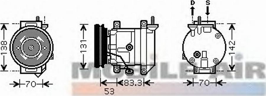 Van Wezel 8100K080 - Kompresors, Gaisa kond. sistēma www.autospares.lv