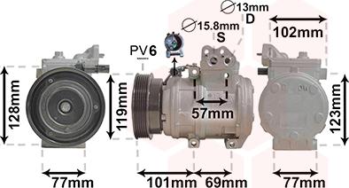 Van Wezel 8300K146 - Kompresors, Gaisa kond. sistēma www.autospares.lv