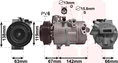 Van Wezel 8300K216 - Kompresors, Gaisa kond. sistēma www.autospares.lv