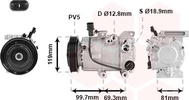 Van Wezel 8301K709 - Kompresors, Gaisa kond. sistēma www.autospares.lv