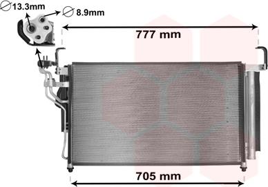 Van Wezel 82005347 - Kondensators, Gaisa kond. sistēma www.autospares.lv