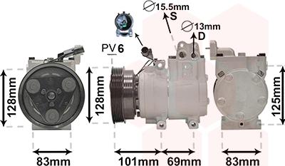 Van Wezel 8200K159 - Kompresors, Gaisa kond. sistēma www.autospares.lv