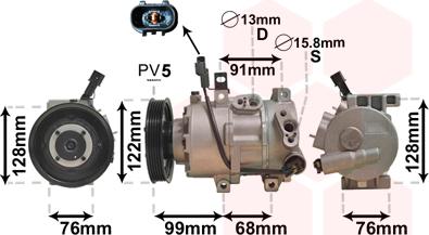 Van Wezel 8200K296 - Kompresors, Gaisa kond. sistēma www.autospares.lv