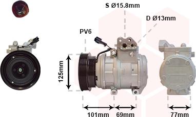 Van Wezel 8200K208 - Kompresors, Gaisa kond. sistēma www.autospares.lv