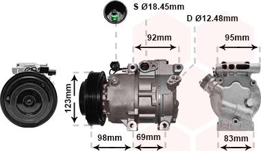 Van Wezel 8200K239 - Kompresors, Gaisa kond. sistēma www.autospares.lv