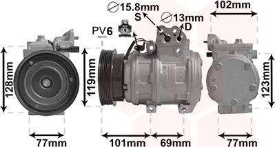 Van Wezel 8200K222 - Kompresors, Gaisa kond. sistēma www.autospares.lv