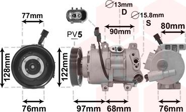 Van Wezel 8200K273 - Kompresors, Gaisa kond. sistēma www.autospares.lv