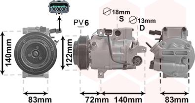 Van Wezel 8201K705 - Kompresors, Gaisa kond. sistēma www.autospares.lv