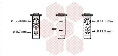 Van Wezel 30001093 - Izplešanās vārsts, Gaisa kond. sistēma www.autospares.lv