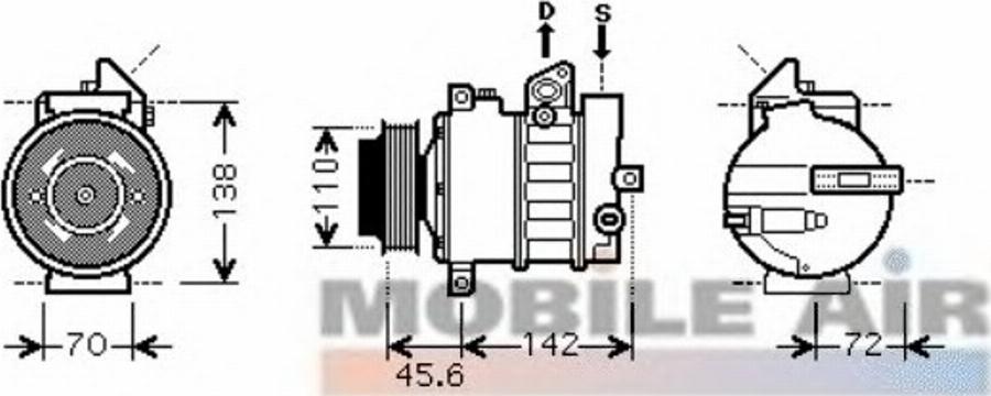 Van Wezel 30 00 K438 - Elektromagnētiskais sajūgs, Gaisa kond. kompresors www.autospares.lv