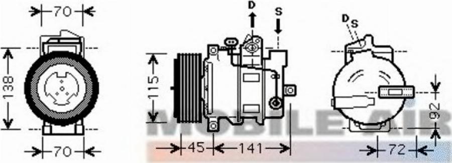 Van Wezel 30 00 K433 - Elektromagnētiskais sajūgs, Gaisa kond. kompresors www.autospares.lv