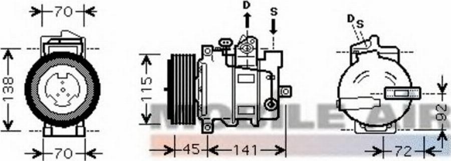 Van Wezel 30 00 K432 - Elektromagnētiskais sajūgs, Gaisa kond. kompresors www.autospares.lv