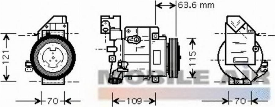 Van Wezel 3000K425 - Kompresors, Gaisa kond. sistēma www.autospares.lv