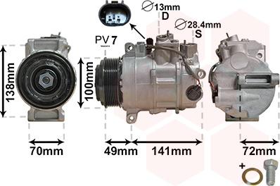 Van Wezel 3000K560 - Kompresors, Gaisa kond. sistēma www.autospares.lv