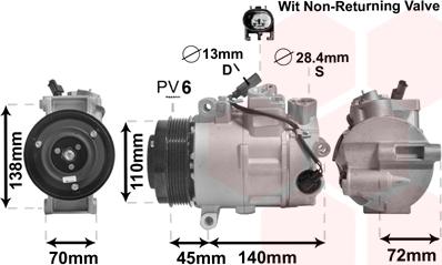 Van Wezel 3000K568 - Compressor, air conditioning www.autospares.lv