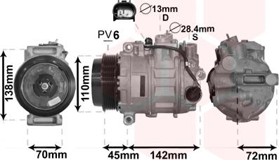 Van Wezel 3000K586 - Kompresors, Gaisa kond. sistēma autospares.lv