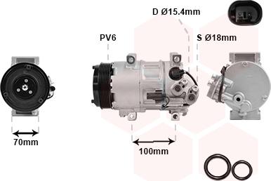 Van Wezel 3000K576 - Kompresors, Gaisa kond. sistēma autospares.lv