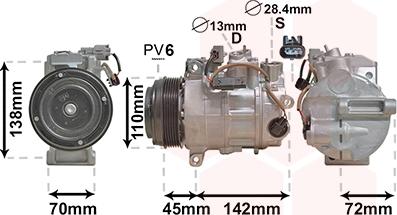 Van Wezel 3000K697 - Kompresors, Gaisa kond. sistēma autospares.lv