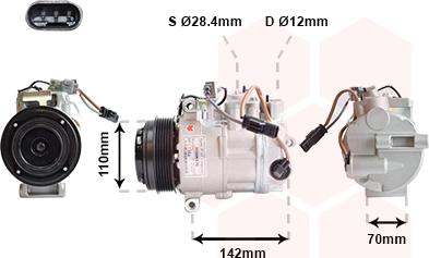 Van Wezel 3000K676 - Compressor, air conditioning www.autospares.lv