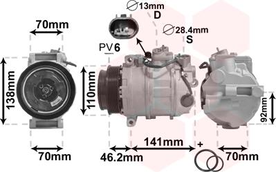 Van Wezel 3000K091 - Kompresors, Gaisa kond. sistēma autospares.lv