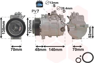 Van Wezel 3000K393 - Compressor, air conditioning www.autospares.lv