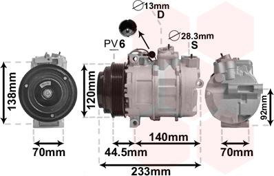 Van Wezel 3000K277 - Compressor, air conditioning www.autospares.lv