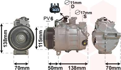 Van Wezel 3001K704 - Kompresors, Gaisa kond. sistēma autospares.lv