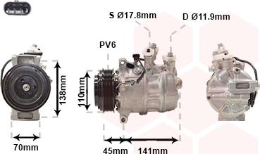 Van Wezel 3001K711 - Compressor, air conditioning www.autospares.lv