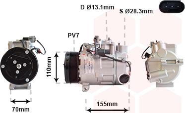 Van Wezel 3001K712 - Compressor, air conditioning www.autospares.lv