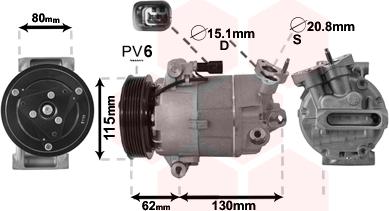 Van Wezel 3300K390 - Kompresors, Gaisa kond. sistēma www.autospares.lv