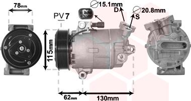 Van Wezel 3300K386 - Kompresors, Gaisa kond. sistēma www.autospares.lv