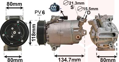 Van Wezel 3301K700 - Kompresors, Gaisa kond. sistēma www.autospares.lv