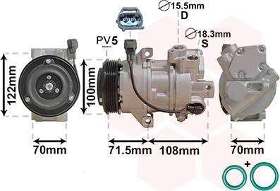 Van Wezel 3200K249 - Kompresors, Gaisa kond. sistēma autospares.lv