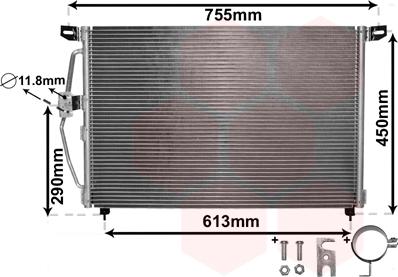 Van Wezel 37005228 - Kondensators, Gaisa kond. sistēma www.autospares.lv