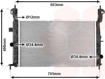 Van Wezel 37002348 - Radiators, Motora dzesēšanas sistēma www.autospares.lv