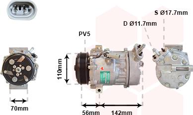 Van Wezel 3700K449 - Kompresors, Gaisa kond. sistēma www.autospares.lv