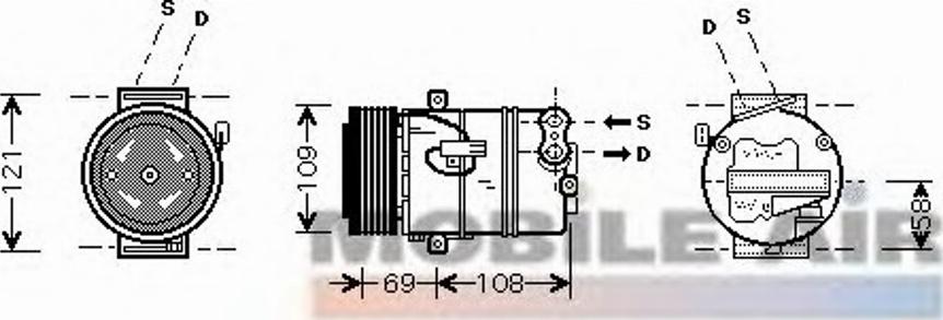 Van Wezel 3700K445 - Kompresors, Gaisa kond. sistēma www.autospares.lv