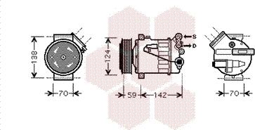 Van Wezel 3700K450 - Compressor, air conditioning www.autospares.lv